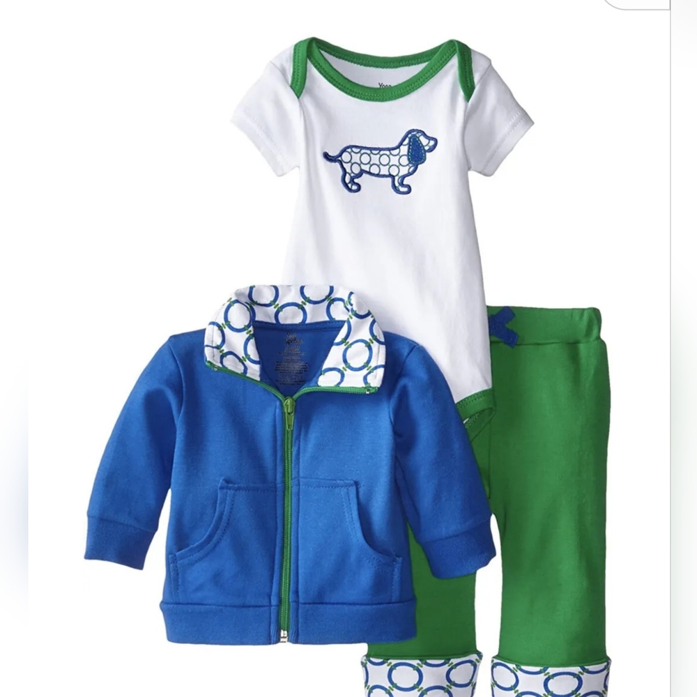 Unisex baby cotton hoodie, bodysuit or t-shirt and pants.(3-6 months)